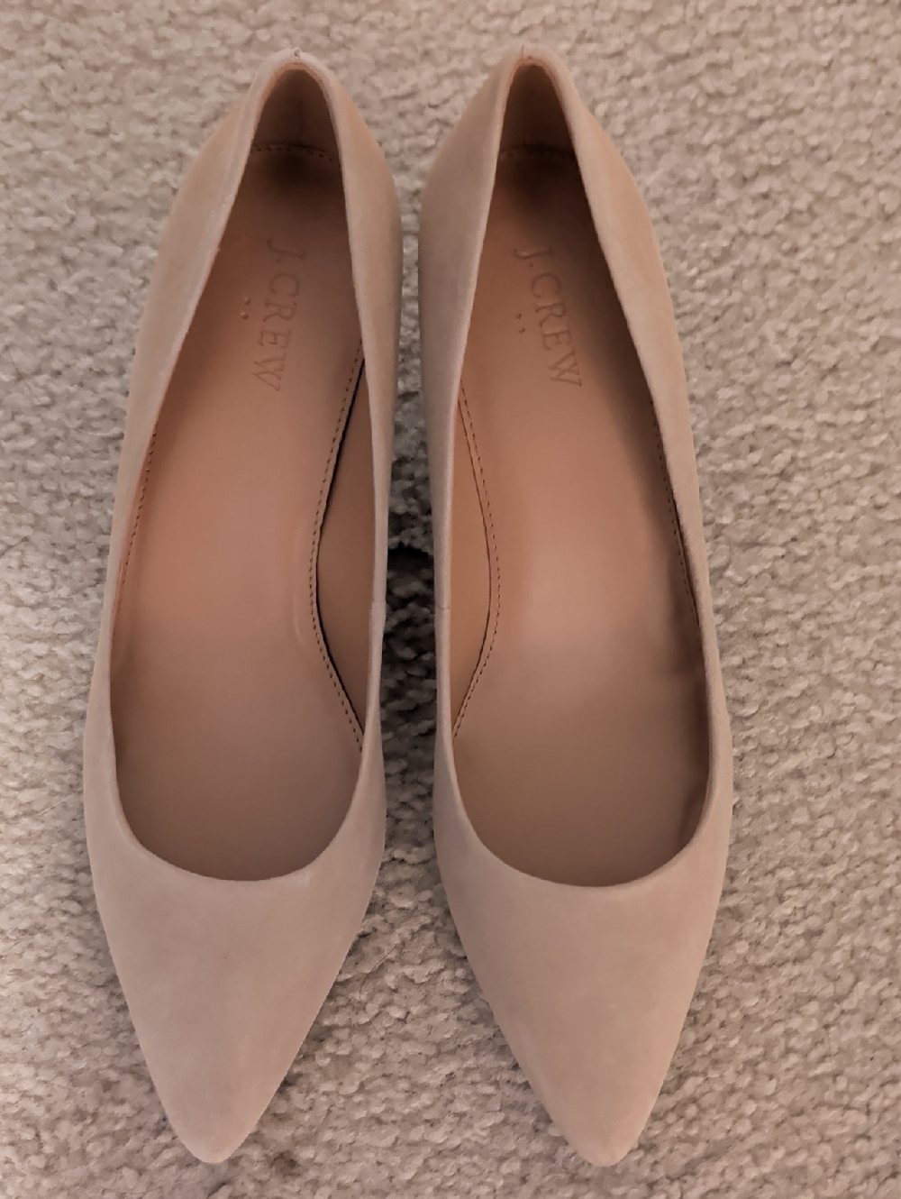 NWOT J. Crew Factory Nude Suede Pointed-Toe Heels